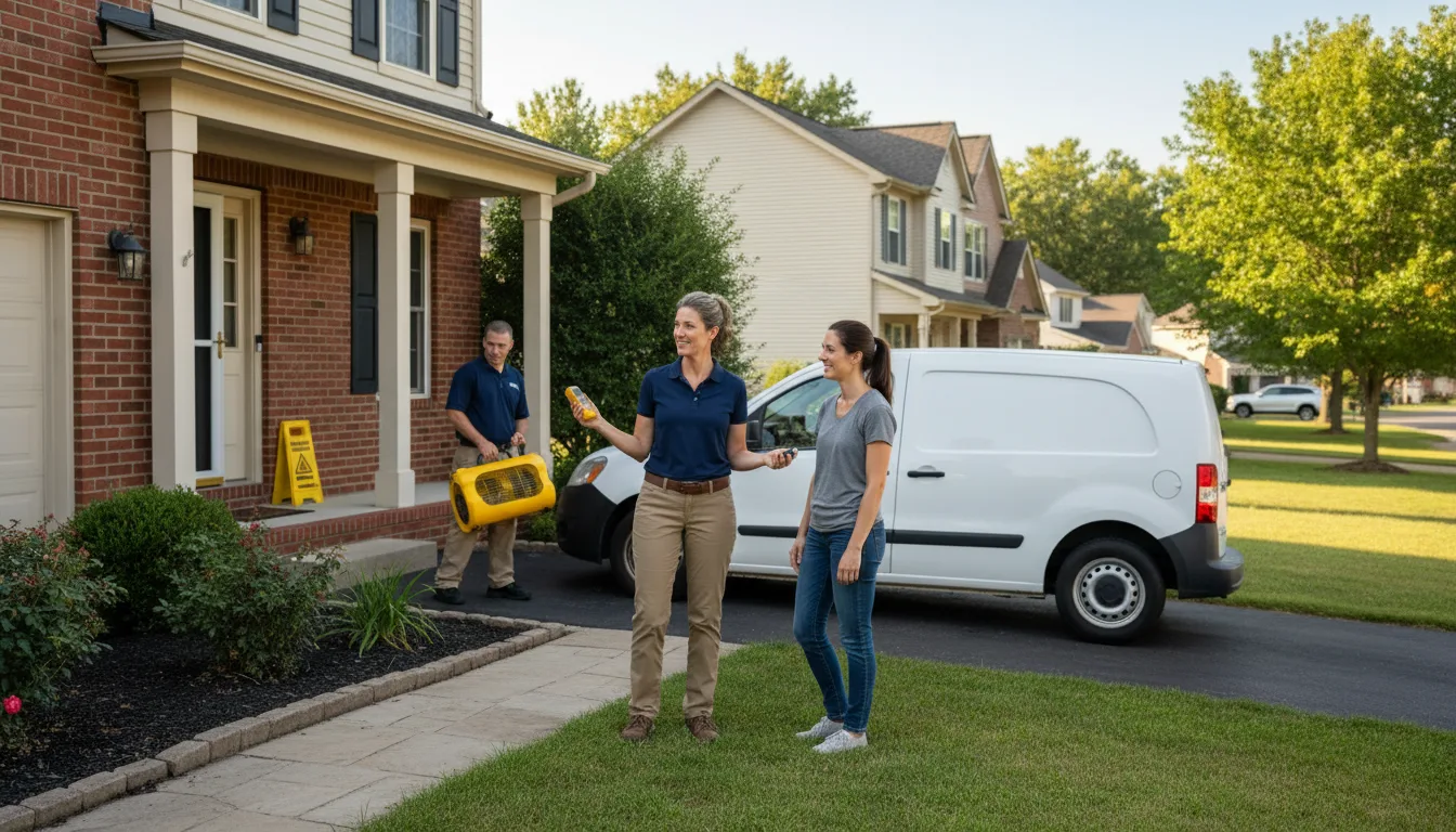 Residential water damage restoration in Winburne, PA